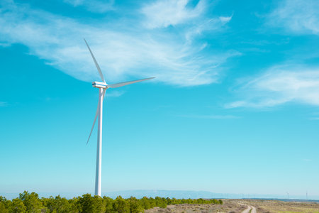 Wind turbine generator for sustainable electrical energy production in Spainの写真素材