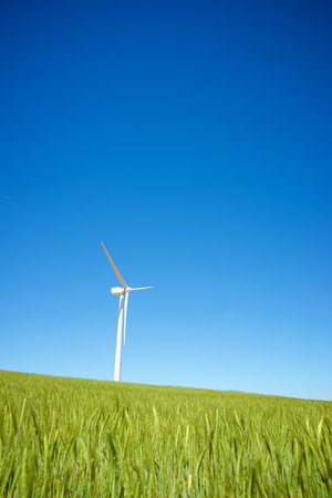 Wind turbine generator for renewable electrical energy productionの写真素材
