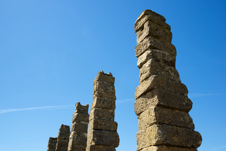 Los Banales archaeological site in Uncastillo, Cinco Villas, Zaragoza province, Aragon in Spain.