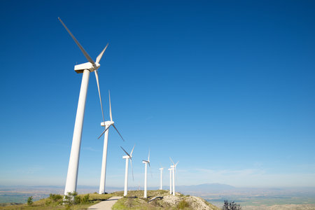Wind turbine generators for sustainable electrical energy productionの写真素材
