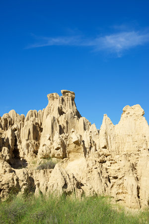 Geological formation, known as Aguarales de Valpalmas, in Zaragoza Province, Aragon in Spain.の写真素材