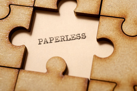 paperless word written with a typewriter.の写真素材