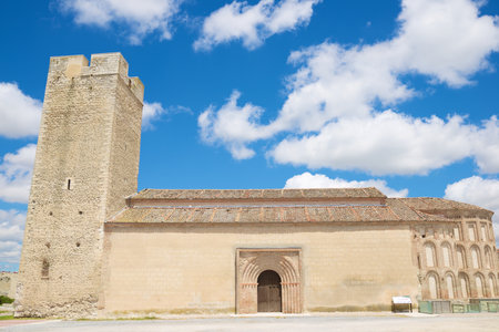Exterior view of San Martin church, Segovia province, Castilla Leon in Spain.の写真素材