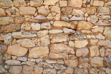 Texture of an old stone wall in Spainの写真素材