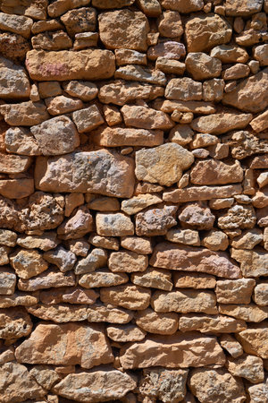 Texture of an old stone wall in Spainの写真素材
