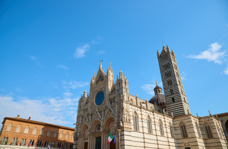 View of athedral in Siena, Tuscany, Italy.の写真素材