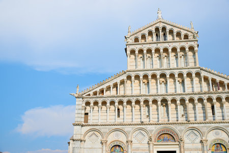 Close up view of the cathedral of Pisa in Italy.の写真素材