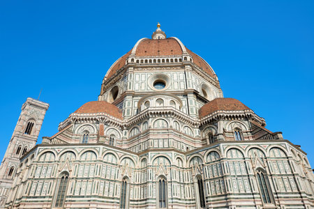 Exterior view of the Cathedral of Saint Mary in Florence, Italy.の写真素材