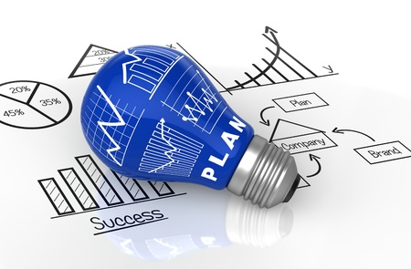 Light bulb with business graph の写真素材