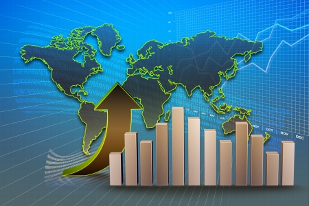Financial and business chart and graphs の写真素材