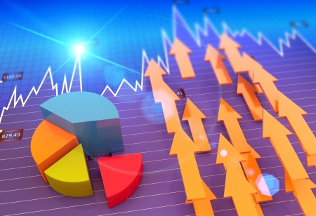 Financial and business chart and graphs の写真素材