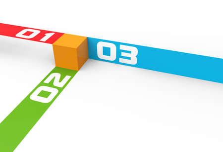 Shapes with numbers progress steps 