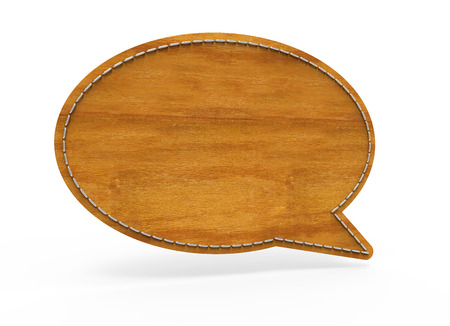 Abstract wooden speech bubble as conceptの写真素材