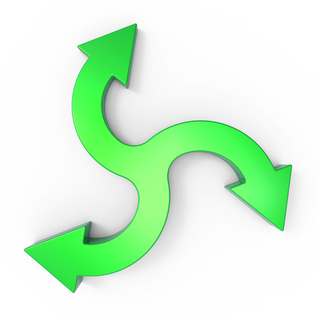 Three rotating arrow as conceptの写真素材