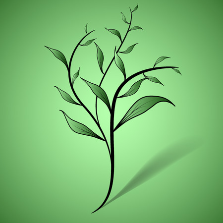 Young growing plant on green backgroundのイラスト素材