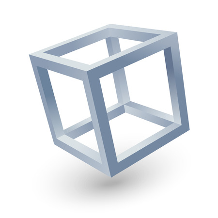 Single cube concept on white backgroundのイラスト素材