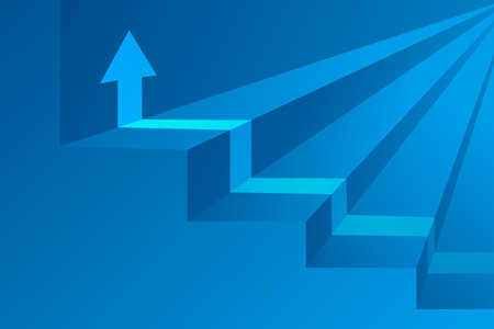 Stairs and arrow pointing forwardのイラスト素材