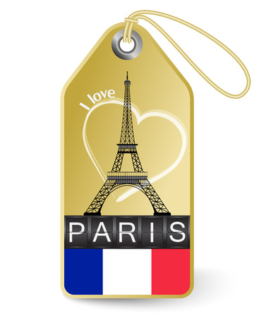 Travel tag with Eiffel Towerのイラスト素材