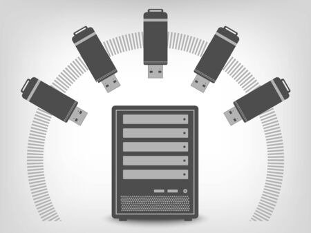 USB flash disk icons as conceptのイラスト素材
