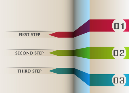 Infographics in three steps for tutorial or manual.のイラスト素材