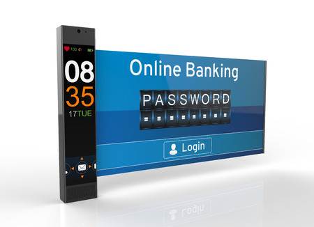 Online Banking in Modern Smartphone, Future technology Conceptの写真素材