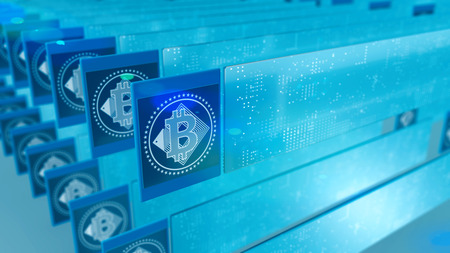 Cryptocurrency Bitcoin crypto sign as blockchain conceptの写真素材