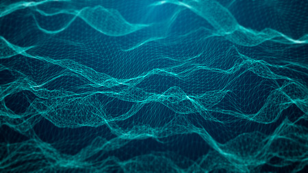 Nanotechnology mesh waves structure. Technology abstract background.の写真素材