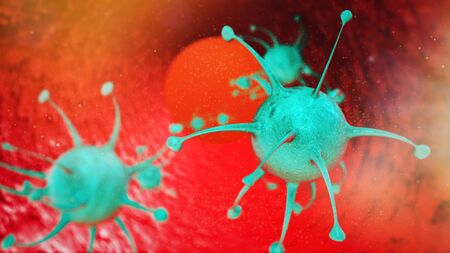 Coronavirus dangerous pandemic flu disease health risk of infection. Healthcare and immunity science concept.の写真素材