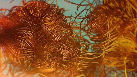 Tangled gold wires design theme backgroundの写真素材
