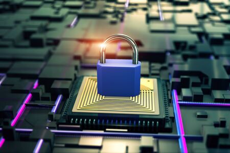 Personal computer data secure 3D concept