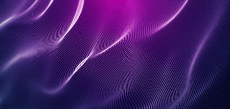 Dynamic abstract polygonal mesh wireframe waves wireframe backgroundの写真素材