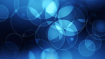 Circular blue cells close up view of abstract round shapes with blurred background. Geometric shapes virus as science template.の写真素材