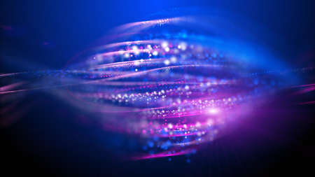 Abstract light ray mystery galaxy nebula cyberspace particles. 3D template design blurred decoration...