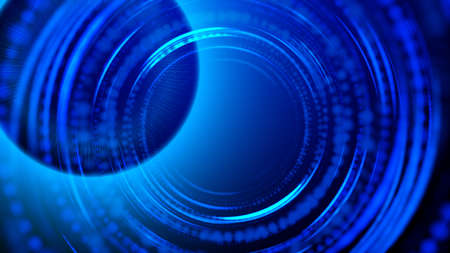 Abstract circles shape from particles. Circular effect curves as blurred decoration art background for business presentation.の写真素材