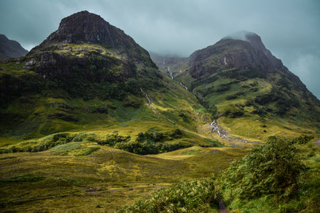 The Three Sisters Mountains of Glencoe, in the Scottish Highlandsの写真素材