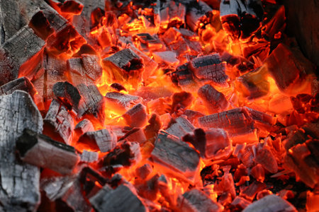 Charcoal BBQ Flame Fire Grill.の写真素材
