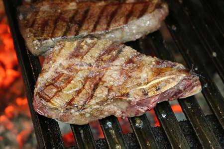 Short Rib or Premium Rib. Grilled steak in Argentine Parrilla with grill marks. Brazilian food.の写真素材