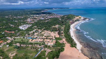 Aerial view of Chapadao in Tibau do Sul, Rio Grande do Norte, Brazil.の写真素材