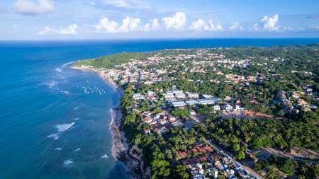 Aerial view of Pipa beach in Tibau do Sul, Rio Grande do Norte, Brazil.の写真素材