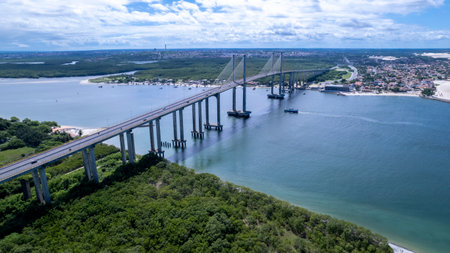 Aerial view of the Newton Navarro Bridge, in Natal, Rio Grande do Norte, Brazil