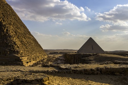 CAIRO-DECEMBER 4, 2015: local Egyptians tourists are the majority at the Pyramids as foreign tourism dropped drastically.のeditorial素材