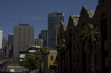 SYDNEY - OCTOBER 22, 2012: CBD (Central  Business District) in Sydney next to the Opera Houseのeditorial素材