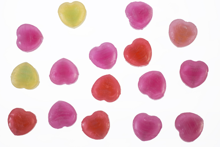 little colorful candy heartsの写真素材