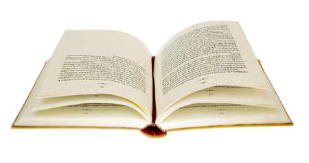 Open book isolated in white backgroundの写真素材