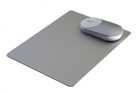 top  view of premium wireless mouse in Aluminium mouse padの写真素材