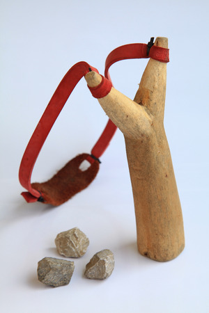 Catapult with marblesの写真素材