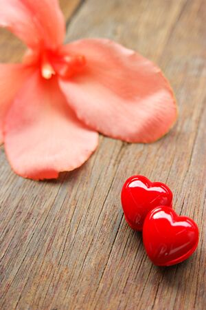 Valentines Day background with Red hearts.の写真素材