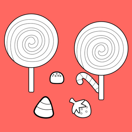 Candyland Lollipop Digital Stamp Backgroundのイラスト素材