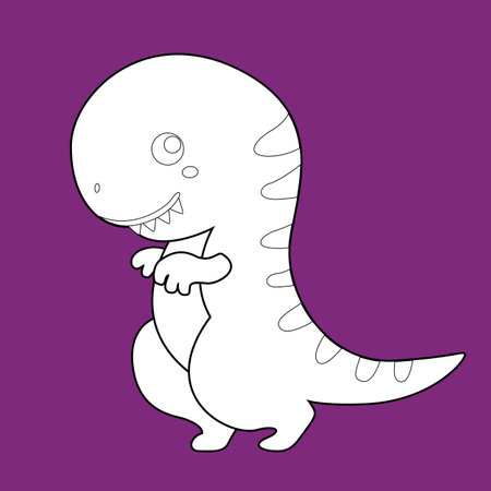 Baby Dinosaur Digital Stamp Outlineのイラスト素材