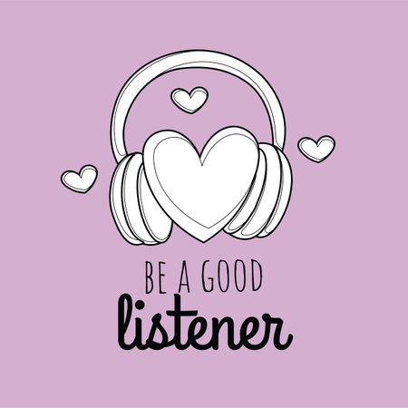 Listener Love Valentine Decoration Digital Stampのイラスト素材